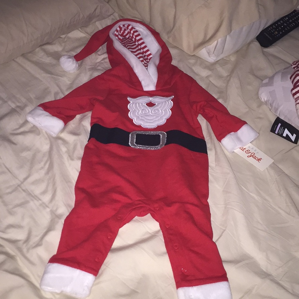 Baby cat & jack Santa onesie
